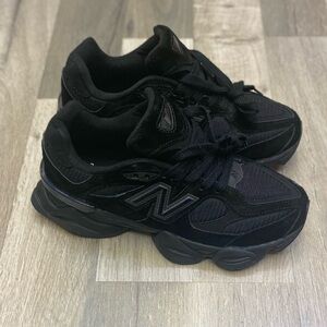 Men’s New Balance 9060 Triple Black Suede Sneakers